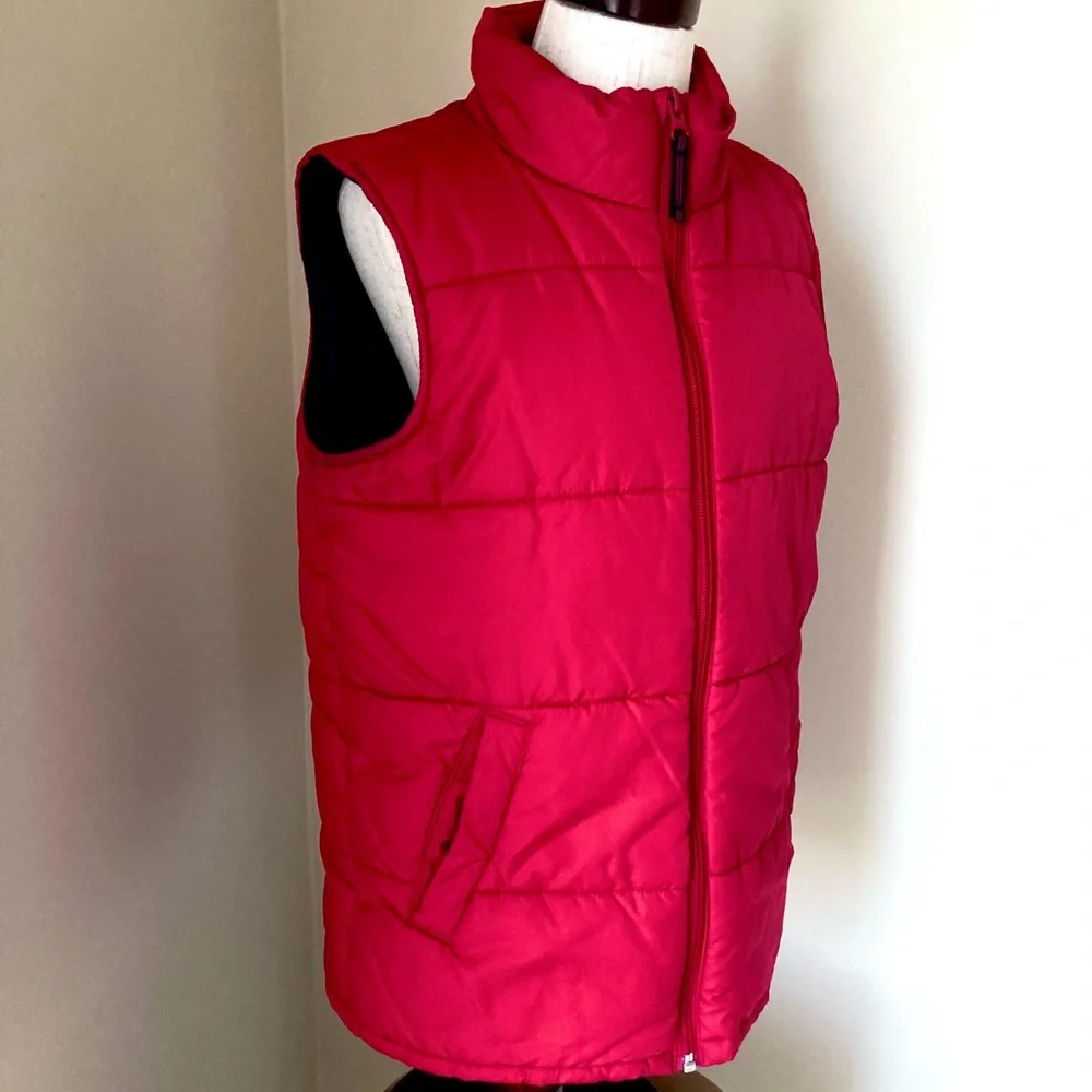 Lands End Red Puffer Vest Size S 8